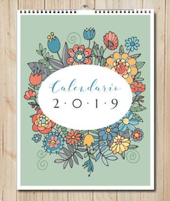 Calendario 2019 para imprimir. Primavera
